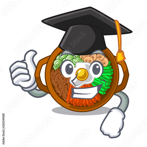 Graduation bibimbap served on mascot hot pan