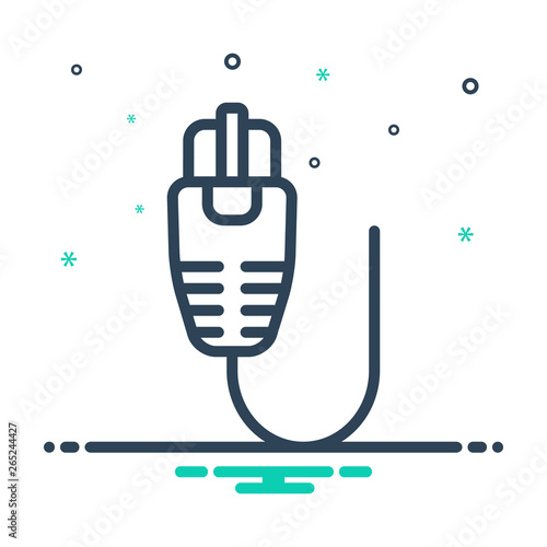 Mix line icon for lan network wan 