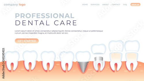 vector illustration professional dental care.