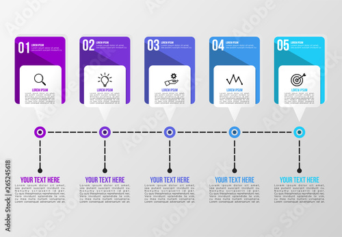 Vector Infographics Elements Template Design . Business Data Visualization Timeline with Marketing Icons most useful can be used for presentation, diagrams, annual reports, workflow layout