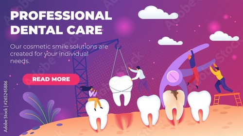 Professional Dental Care Vector Illustration.