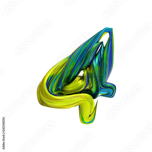 Alphabet font of melting liquid mental, 3d rendering,conceptual image. photo