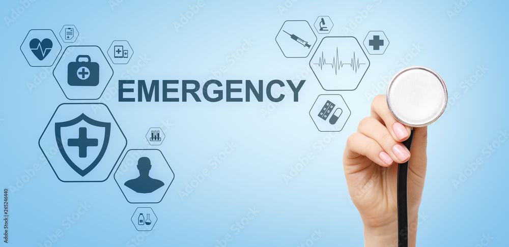 Health Care Emergency concept on screen. Medical doctor using computer. Health Care Emergency concept on screen. Medical doctor using computer.