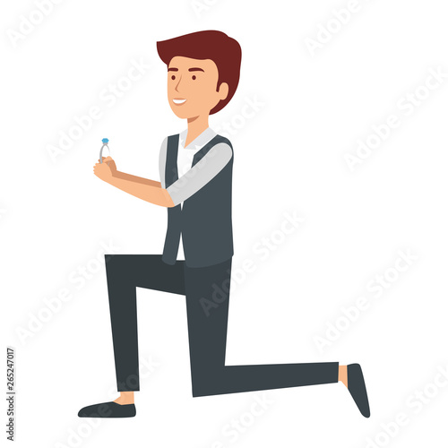 just married housband with ring