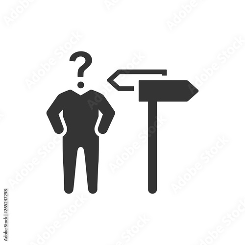 Businessman decision making confusion icon