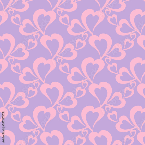 Flying hearts and spirit of love on vector colorful seamless pattern. Bright abstract ornament for textiles  prints  wallpaper  packaging  fabrics  etc.