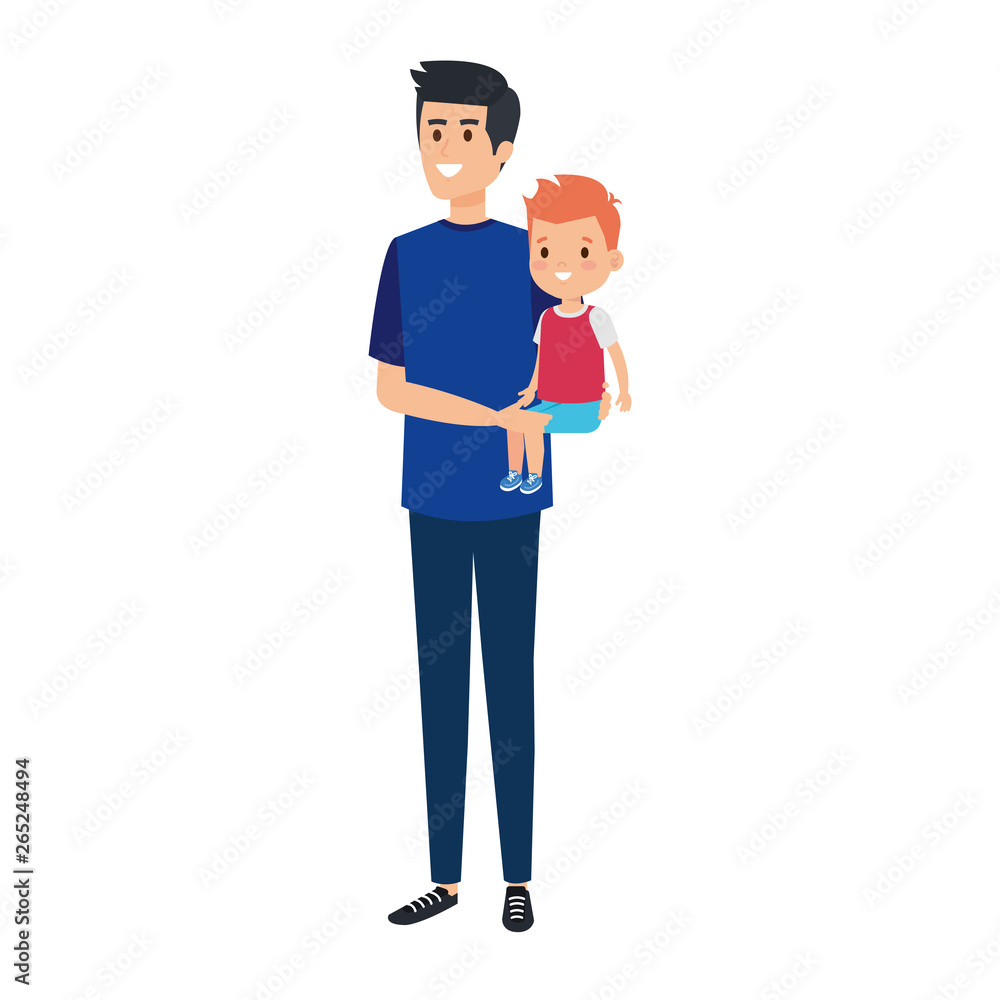 young father with son characters young father with son characters