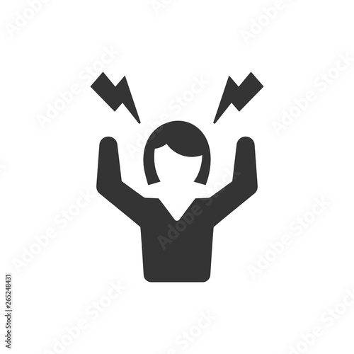 Angry business woman icon