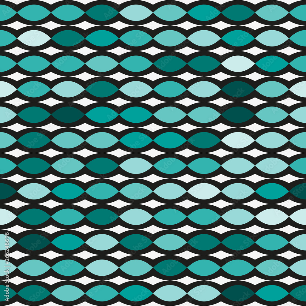 Fototapeta premium Seamless pattern with dots of various shades of green on white background.