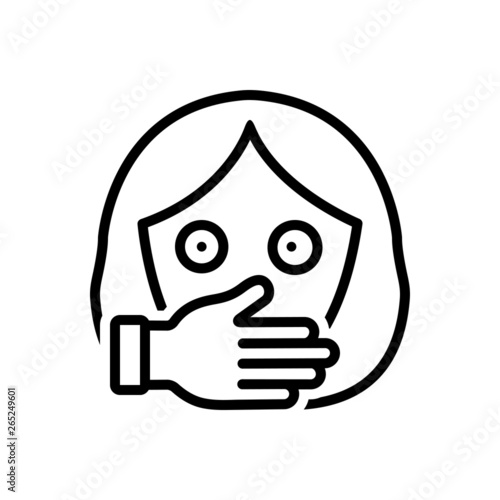 Black line icon for oppression harassment