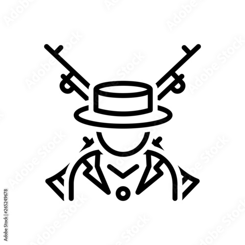 Black line icon for orion terrorist