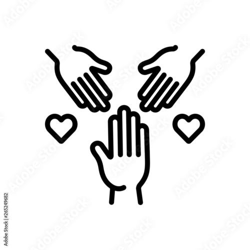 Black line icon for orphan orphanage 