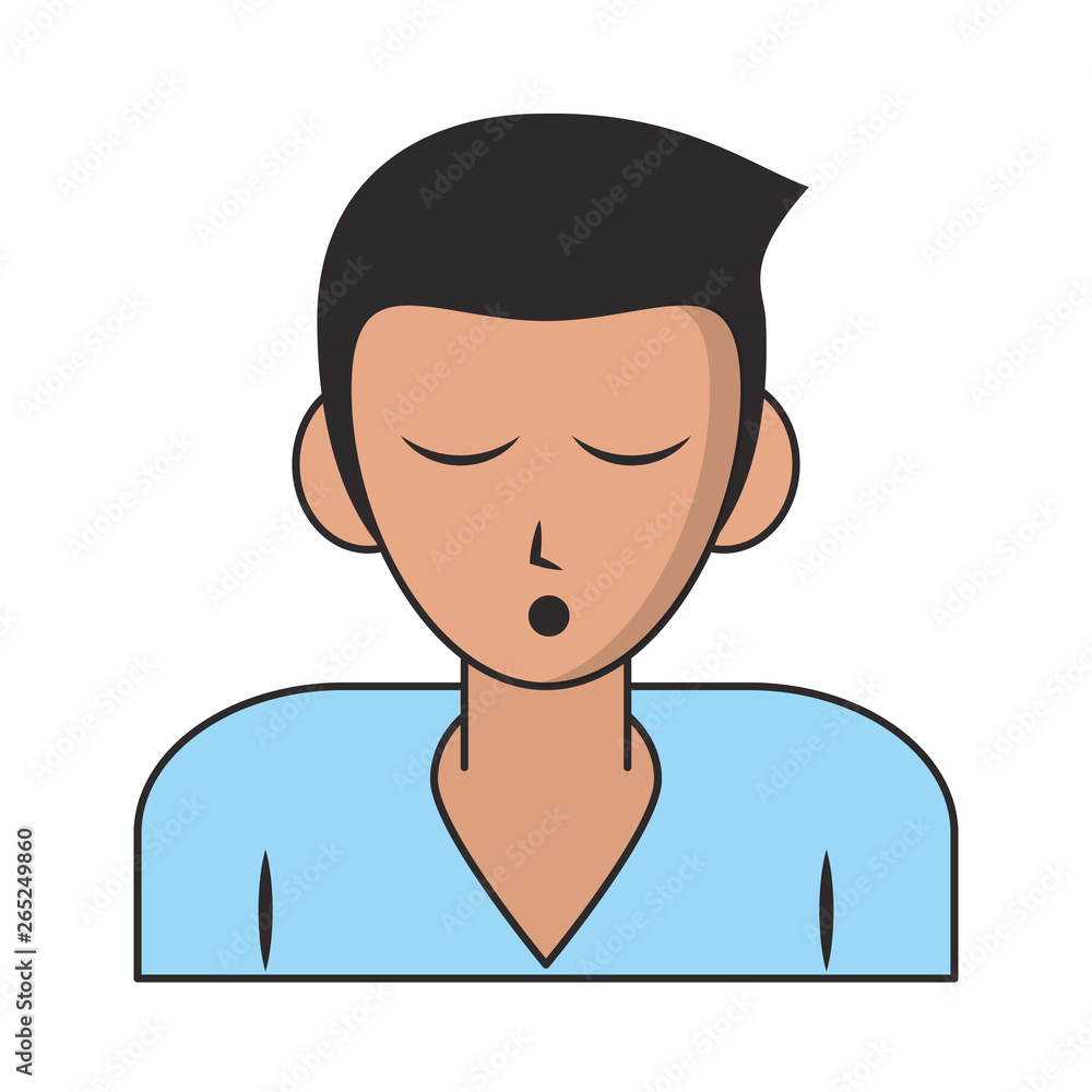 Man sleeping profile cartoon Man sleeping profile cartoon