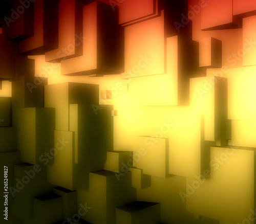 Chaotic geometry shapes. Abstract background. 3d rendering