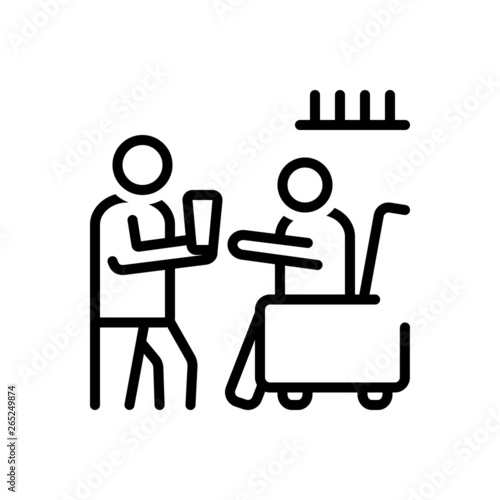 Black line icon for obedience adherence