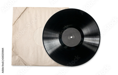 Quadro su tela Old vinyl record in a paper case