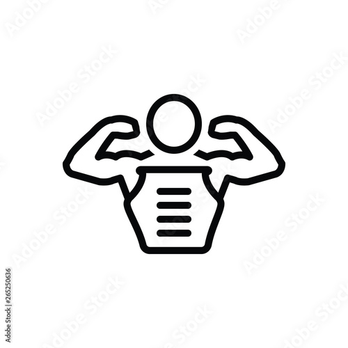 Black line icon for pectorals body