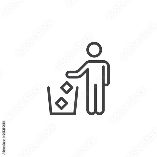 Do not litter line icon. linear style sign for mobile concept and web design. Trash bin area outline vector icon. Symbol, logo illustration. Pixel perfect vector graphics