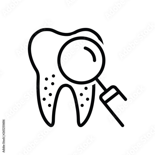 Black line icon for periodontics dental 