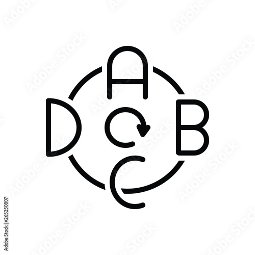 Black line icon for permutation 