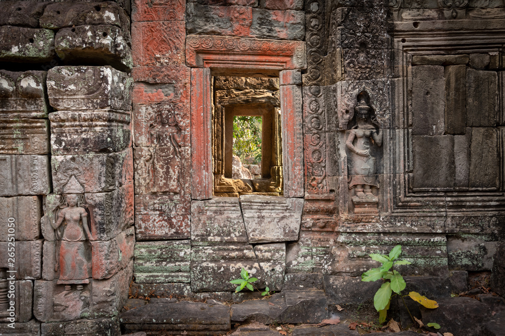 Impressive Facade Banteay Kdei Temple, Angkor, Siem Reap, Cambod