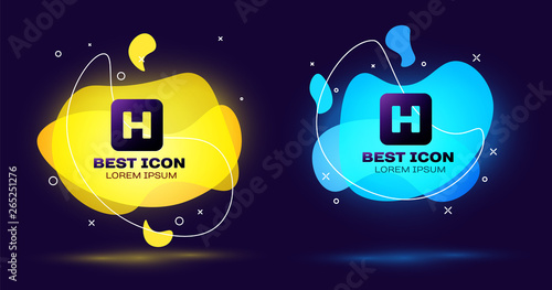 Black Hospital sign icon isolated. Set of liquid color abstract geometric shapes. Vector Illustration