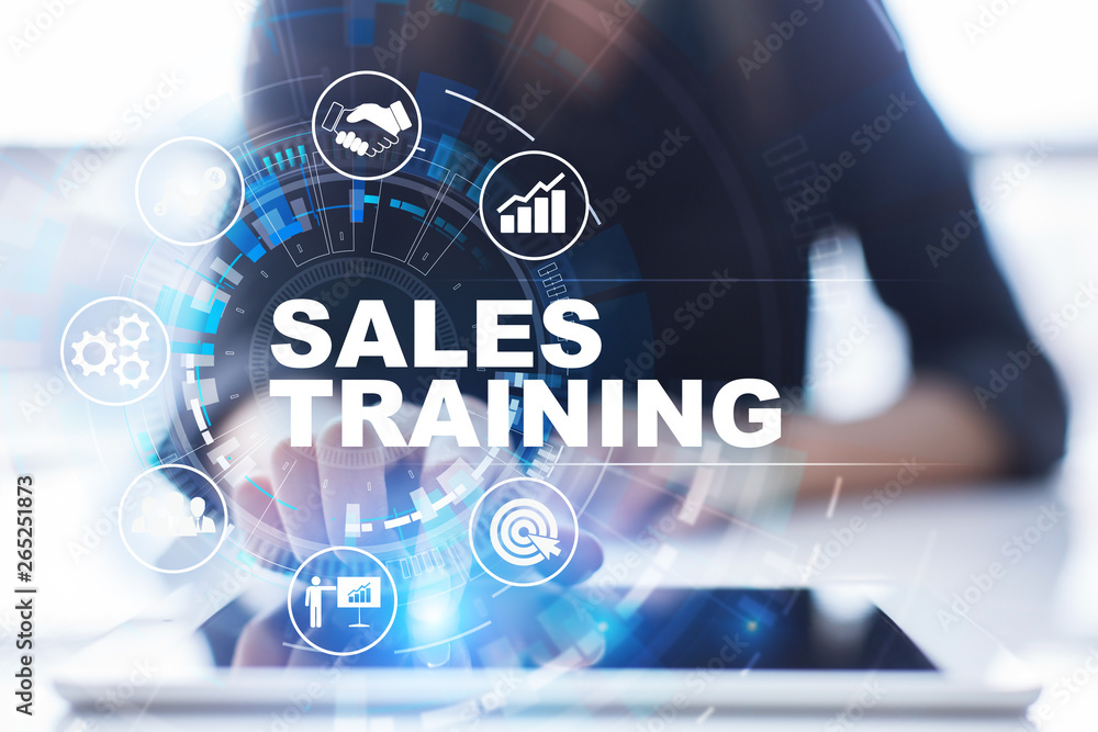 Sales training, Business development and marketing concept on virtual screen. Sales training, Business development and marketing concept on virtual screen.