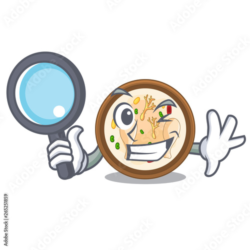 Detective samgyetang isolated with in the mascot