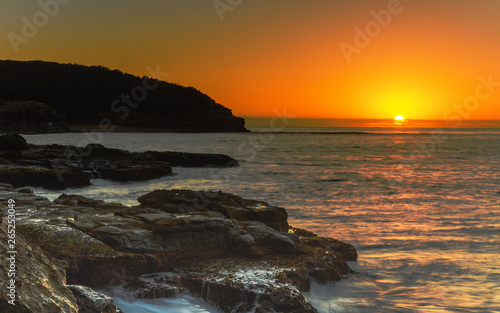 Sunrise Seascape with Orange Sky