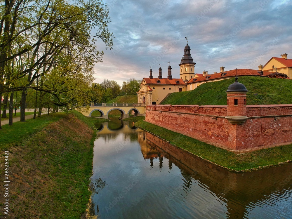 Obraz premium Aerial view of Nesvizh Castle, Minsk Region, Belarus