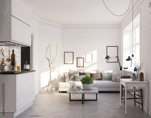 Fototapeta Naklejka Na Ścianę i Meble -  scandinavian style living room design.
