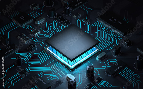 Central Computer Processors CPU concept. 3d rendering,conceptual image.