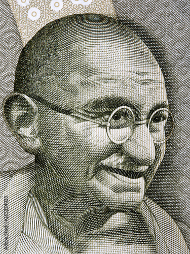 Canvas Print Mahatma Gandhi a portrait from Indian money