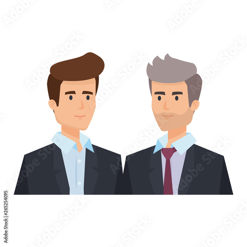 couple of businessmen avatars characters