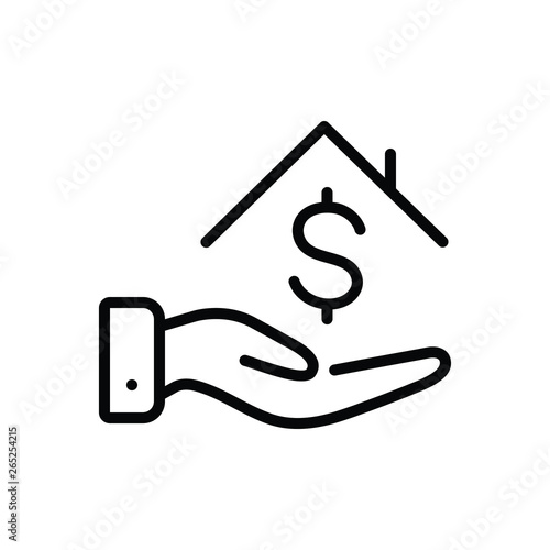 Black line icon for loan money
