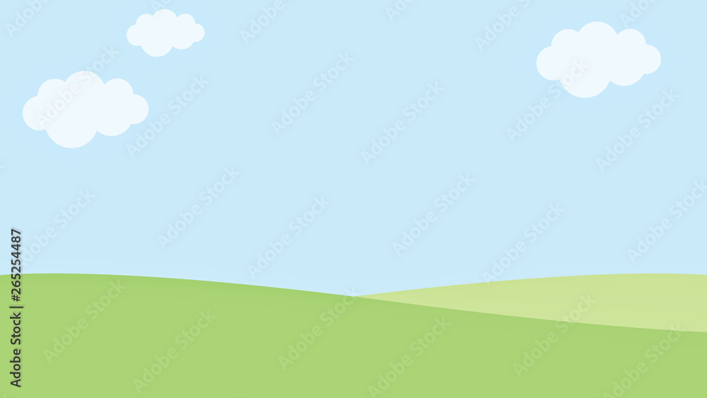 Abstract gradient pastel background landscape design with bench on grass cloud Abstract gradient pastel background landscape design with bench on grass cloud