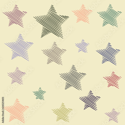 vector background with color stars, pattern