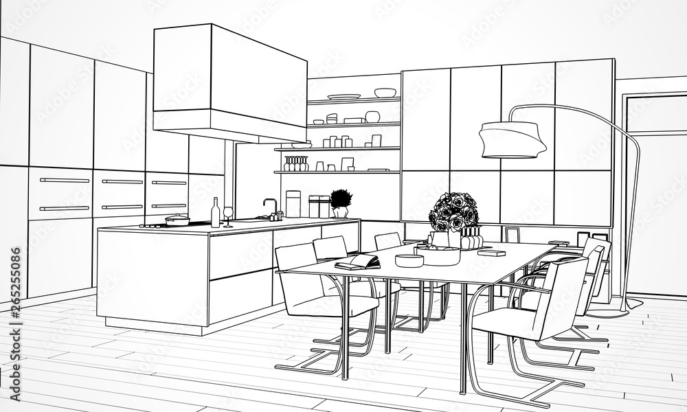 Lofted Kitchen (sketch) Lofted Kitchen (sketch)