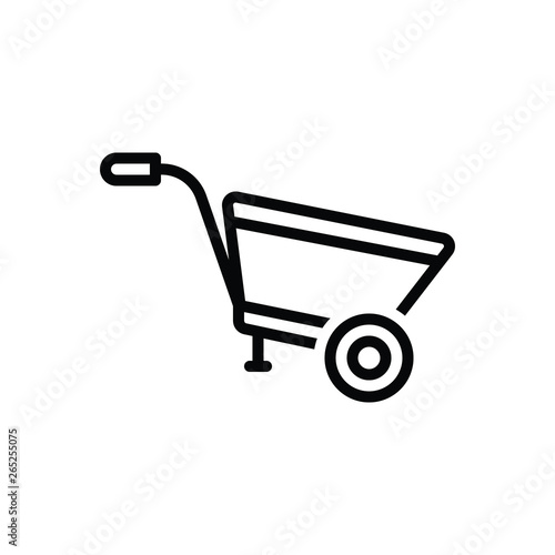 Black line icon for wheel barrow 