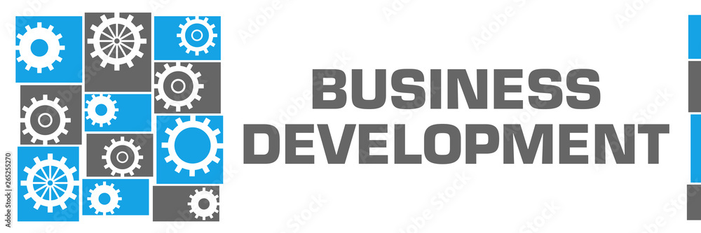 Business Development Blue Grey Gears Left Grid Business Development Blue Grey Gears Left Grid