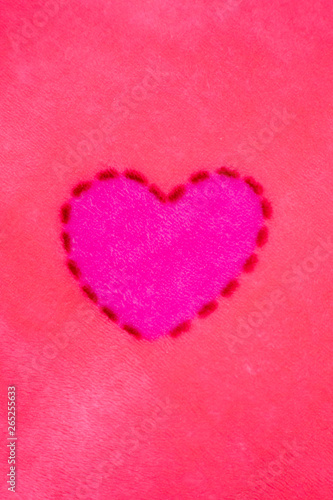 Heart on blanket background. Valentine concept.