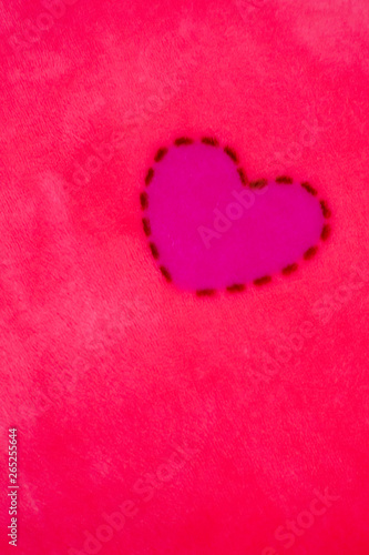 Heart on blanket background. Valentine concept.