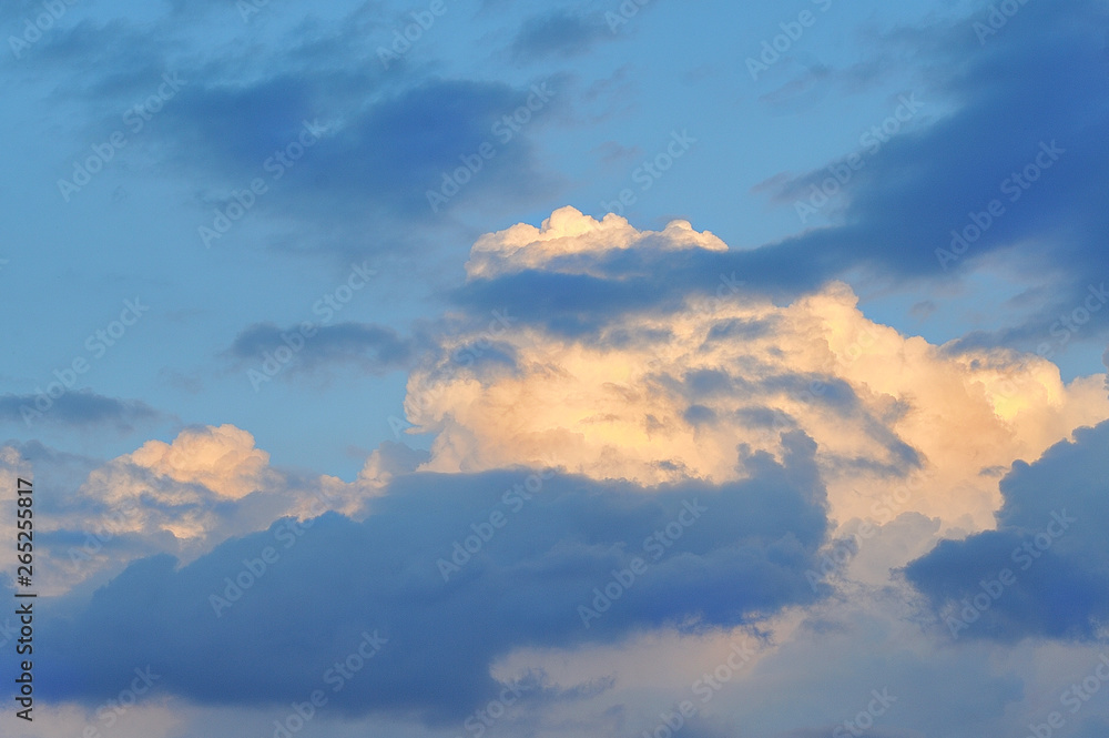 Beautiful evening sky with air clouds