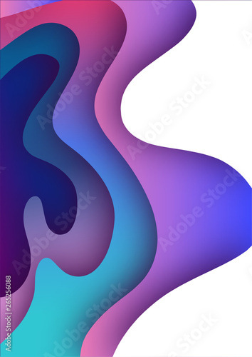 Wallpaper Mural 3d paper art illustration. Bright colorful halftone gradients. Design layout for banners presentations, flyers, posters and invitations. Vector illustration Torontodigital.ca