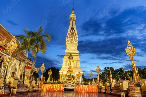 Wat Phra That Phanom Buddhist Temple and Temple That Phanom in thailand © jiamsak