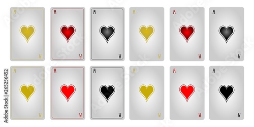 Playing cards ace of hearts with frames 2
