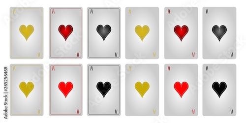 Playing cards ace of hearts without frames