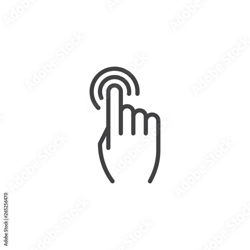 Double tap line icon. Hand Click linear style sign for mobile concept and web design. Finger touch outline vector icon. Cursor pointer symbol, logo illustration. Pixel perfect vector graphics