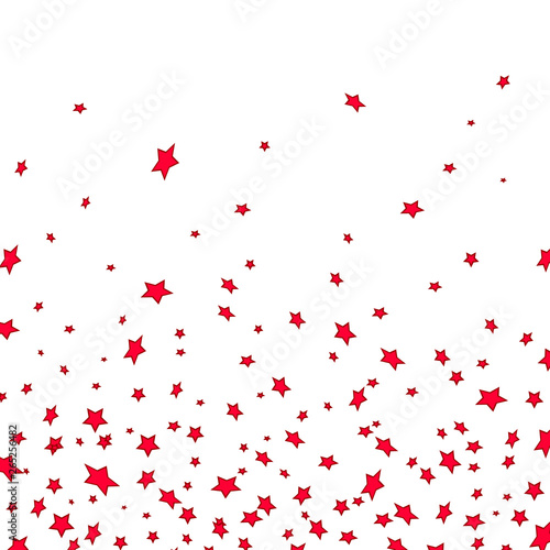 vector background with red flying stars, template 2d