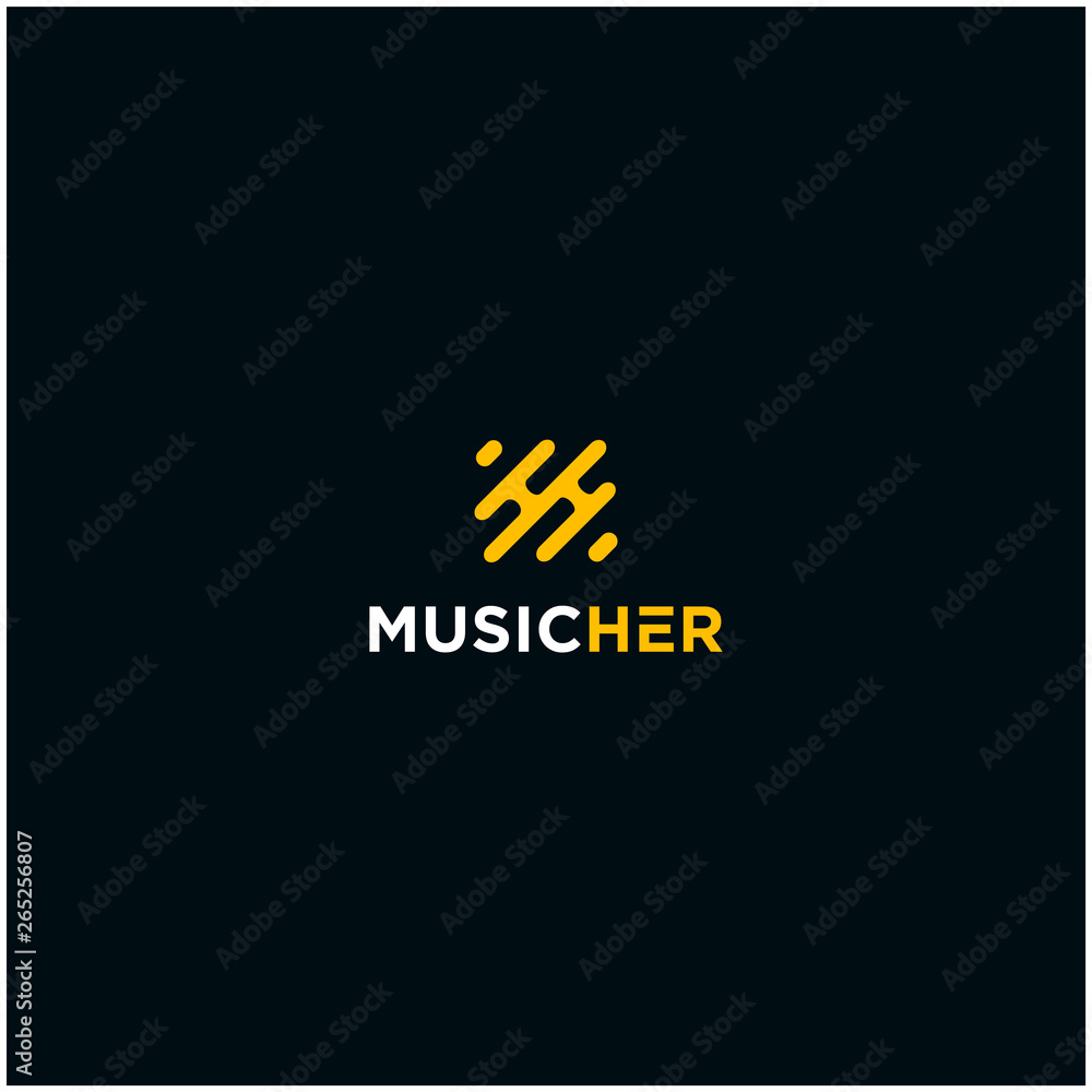 music beat logo design music beat logo design